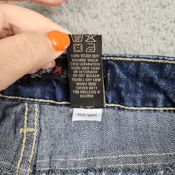 Love Nation Jeans Womens Size 4 Bootcut Embellished Fleur De Lis Pockets Denim - Picture 10 of 11